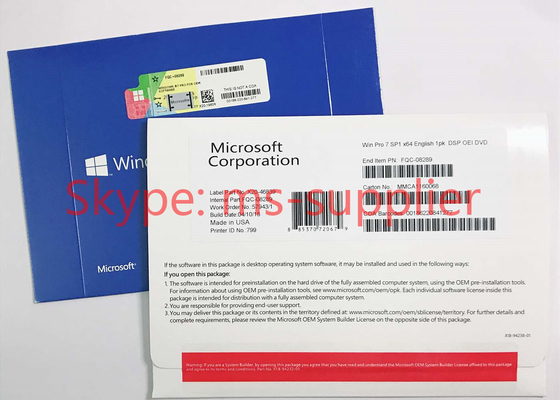Microsoft Windows 7 Professional 64 Bit Oem System Builder DVD 1 Pack